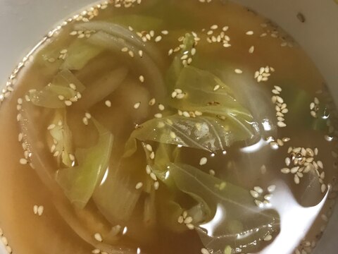 玉ねぎとキャベツの豆板醤スープ